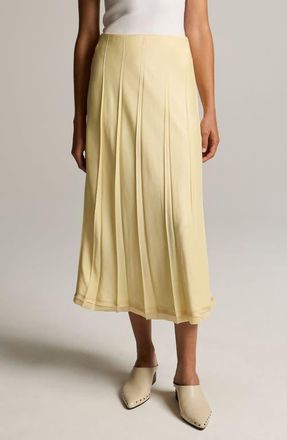 Vince Creased Pleat Raw Hem Maxi Dress in Sun Petal at Nordstrom, Size Xx-Small
