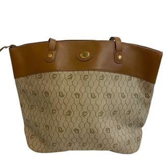 Dior Beige Brown Pvc Leather Shoulder Bag Tote Bag (Pre-Owned)