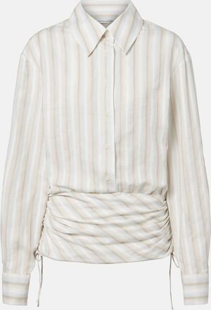 CHRISTOPHER ESBER Ruched striped cotton minidress