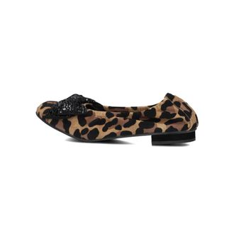 Stefano Lauran Schoenen, Dames, Bruin, 37 EU, Leer, Elegante Luipaard Ballerinas Model 21105