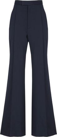 Vivienne Westwood Pantalones de Lana Virgen de Pierna Ancha - Trousers - Mujer - Azul - M