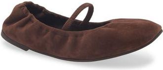 Reformation Buffy Mary Jane Ballet Flat in Espresso Suede at Nordstrom, Size 10.5