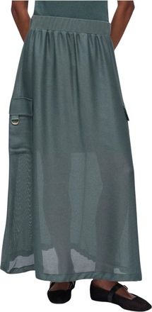 Liu Jo Gonna lunga in mesh - Dames - Maxi Rokken - Groen - M - Katoen - Rokken