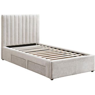Vente-Unique Letto 90 x 190 cm con 2 cassetti Tessuto Beige - SARAH
