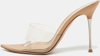 Gianvito Rossi Beige Pvc Elle Slide Sandals