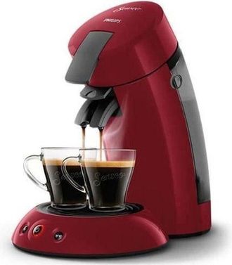 Philips M&aacute;quina De Caf&eacute; De Vainas Senseo Original Hd6553/81, Booster De Aromas, Crema Plus, 1 O 2 Tazas, Rojo