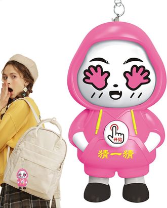 Generic Figure Doll Keyrings - Cartoon Figure Key Ring, Miniature Cute Face Change of Doll Fidget | Cartoon Figure Key with 3 Different Expressions for Girls,