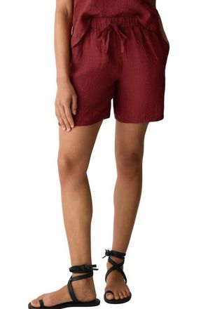 Eileen Fisher Organic Linen Drawstring Walking Shorts in Sun Dried Tomato at Nordstrom, Size Xx-Small
