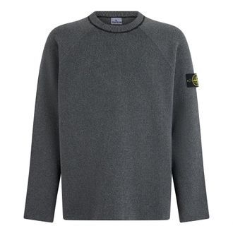 Stone Island Round-neck Knitwear, male, Gray, Size: XL Crew Neck Sweatshirt