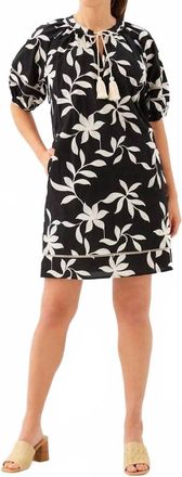 Karen Kane Puff Sleeve Tassel Dress - Petite In Black