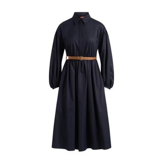Max Mara Midi Dresses, female, Blue, Size: 2XS Mstmarmo Shirt Dress