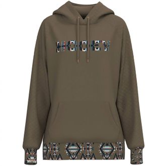 Hooey Womens Shitake Quilted Aztec Hoodie In Oatmeal