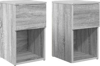 vidaXL Mueble Cama 2 Uds. Sonoma Gris 29 X 31,5 X 49 Cm Vidaxl