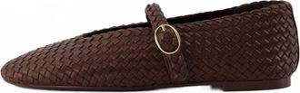 Cushionaire Womens Bistro Mary Jane Flats In Woven Brown