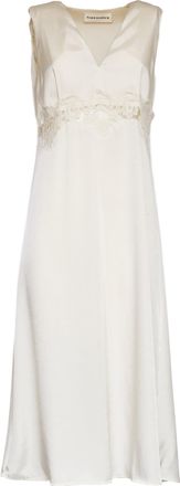 P.A.R.O.S.H. Paky Lace Detail V-Neck Maxi Dress