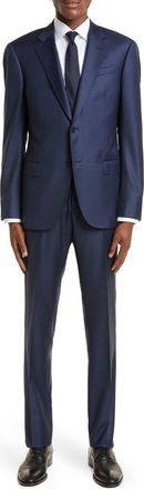 Emporio Armani G Line Solid Blue Wool Suit in Solid Dark Blue at Nordstrom, Size 42 Us