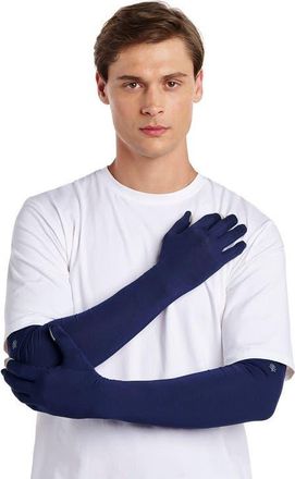 Coolibar Culebra Long Full Finger UV Sun Gloves, UPF 50+ Sun Protection in Navy at Nordstrom, Size X-Small