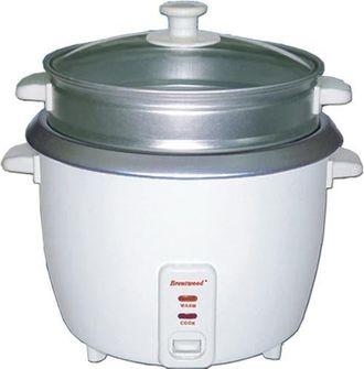 Brentwood (Uncooked) Rice Cooker With Steamer in White at Nordstrom