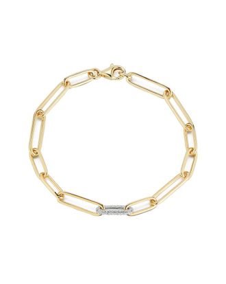 Nephora 14K Two-Tone 0.24 Ct. Tw. Diamond Paperclip Bracelet