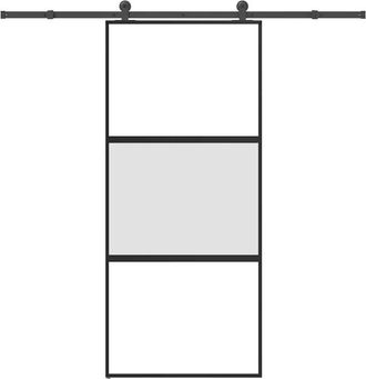 vidaXL Vidaxl - Puerta Corredera Set Herrajes Vidrio Templado Aluminio 90x205cm
