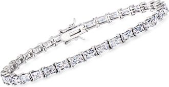 Ross-Simons Baguette CZ Tennis Bracelet in Sterling Silver