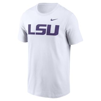 Nike LSU Tigers Primetime Logo Nike Mens College T-Shirt in White | N19910ALSN-PTF