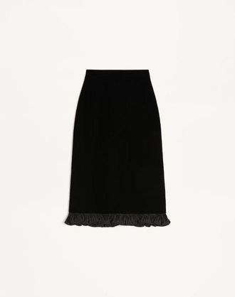 Valentino Gonna In Velluto Sable Donna NERO 42