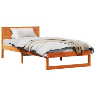 Berkfield Home Elegant Bed Frame Wax brown Solid wood 80 x 200 cm Durable Bed Frame