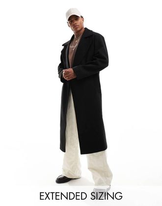 Asos Soprabito oversize effetto lana nero