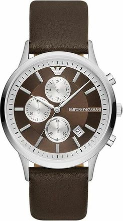 Emporio Armani Chronograph Ar11490 - Heren - Accessoires - Bruin - Maat: ONE Size Leer
