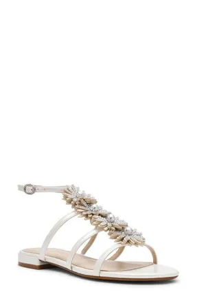Betsey Johnson Joyce Ankle Strap Sandal in Ivory at Nordstrom, Size 10
