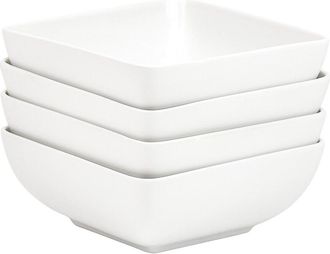 10 Strawberry Street Set Of 4 Bliss Square 6In Cereal Bowls
