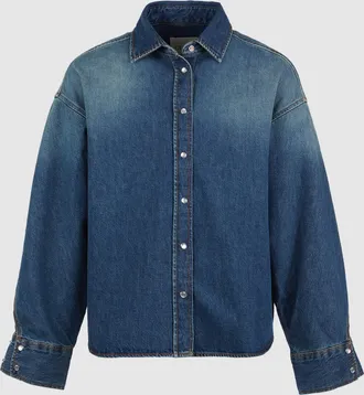 Closed Chemise Overlay Detail Shirt Dark Blue
