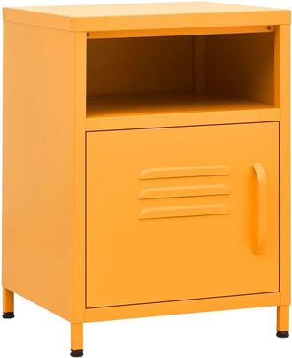 vidaXL Vidaxl - Mesitas De Noche 2 Uds Amarillo Mostaza Acero 35x35x51 Cm