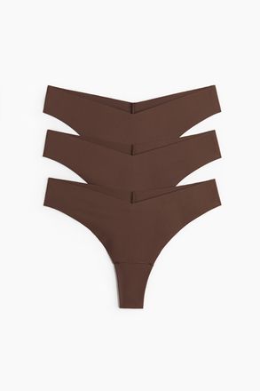 H&M 3er-Pack Unsichtbare Brazil Slips - Beige