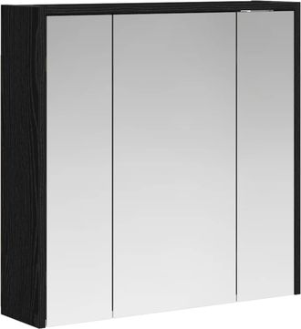 vidaXL Armario Con Espejo De Ba&ntilde;o Roble Negro 63,5 X 16 X 62,5 Cm Vidaxl