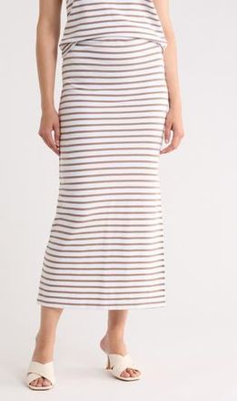 Splendid Royale Midi Skirt in White/Wicker at Nordstrom Rack, Size X-Small