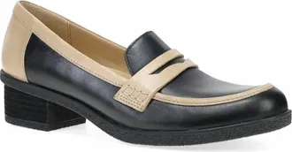 Dansko Womens Danica Waterproof Penny Loafers In Black/ Dune