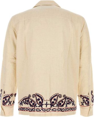 Baziszt Embroidered Silk Shirt - Beige