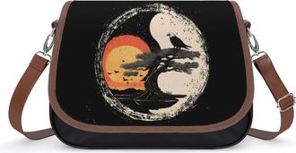 Generic Yin And Yang Ea-gle Tree Small Womens Crossbody Bags Shoulder Handbag with Adjustable Strap for Travel