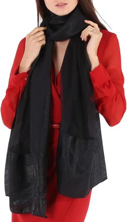 Roberto Cavalli Ladies Black Silk-Blend Stole