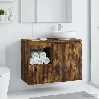 vidaXL Vidaxl Mobile Da Bagno Rovere Fumo 30 X 41 X 50 Cm