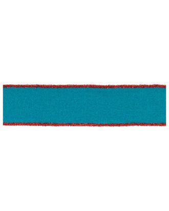 Melrose International Set Of 2 Blue Wool & Red Wired Ribbon