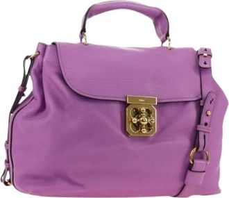 Chlo&eacute; Pre-owned Hand Bag - Dames - Vintage Handtas - Paars - ONE Size - Leer - Vintage