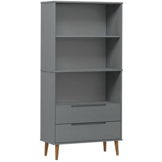 vidaXL Vidaxl - Librería molde madera maciza de pino gris 85x35x170,5 cm