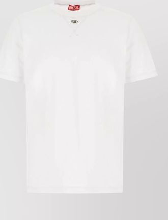 Diesel cotton t shirt ribbed neckline short sleeves