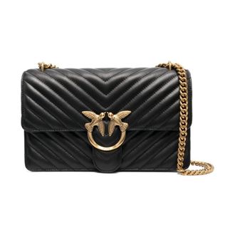 Pinko Classic Love Bag One Chevron - Dames - Schoudertassen - Zwart - ONE Size - Nylon - Tassen