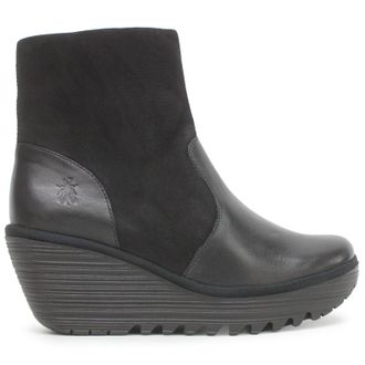 FLY London YUXI506FLY Cupido Dublin Leather Womens Ankle Boots - Black Black - Size:UK 7