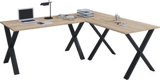 ebuy24 Escritorio De Madera Vcm Vcm Escritorio De Esquina Simple 160x130 Forma L Izquierda O Derecha Panel De Mesa De Trabajo De 50 Cm De Profundidad Muebles
