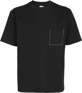 Covert Contraststiksel Shirt - Heren - T-shirts - Zwart - S - Katoen - Tops